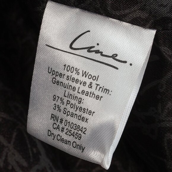 Line the Label Black Boiled Wool & Leather Moto Jacket - Picture 9 of 10